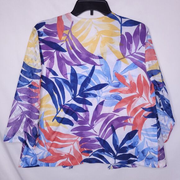 Alfred Dunner Top Medium Petite Colorful Tropical Floral - Picture 5 of 10